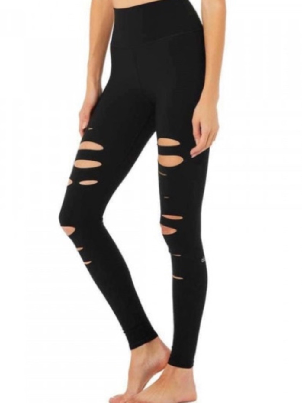 ALO Black Ripper Warrior Leggings Size Small